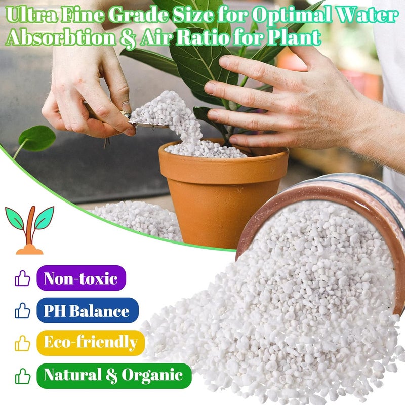 Legigo 8 Quarts Organic Horticultural Perlite for Plants Indoor- Natural Horticultural Soil Additive Conditioner Mix for Improves Drainage, Ventilation and Root Growth - Image 3